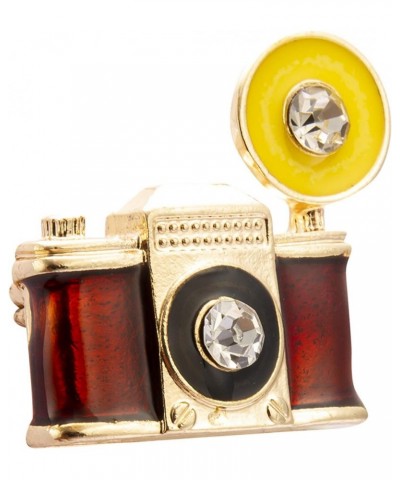 Retro Camera with Flash Bulb Photographers Lapel Pin Badge Coat Suit Jacket Wedding Gift Party Shirt Collar Accessories Brooc...