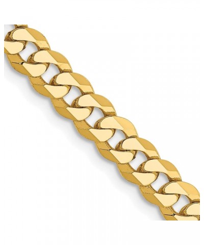 Solid 14K Yellow Gold 4.75mm Flat Beveled Curb with Lobster Lock Chain -18.0" 20.0" 22.0" 24.0" 26.0" 28.0" 30.0 18.0 Inches ...