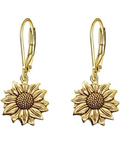 Boho Earrings Vintage Sunflower Dangle Earrings for Women Girls Ethnic Sunflower Drop Earrings Antique gold $9.23 Earrings