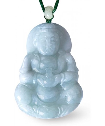 Mercy Goddess Jade Necklace, Real Grade A Certified Burma Jadeite, Guanyin Q100 $33.15 Necklaces