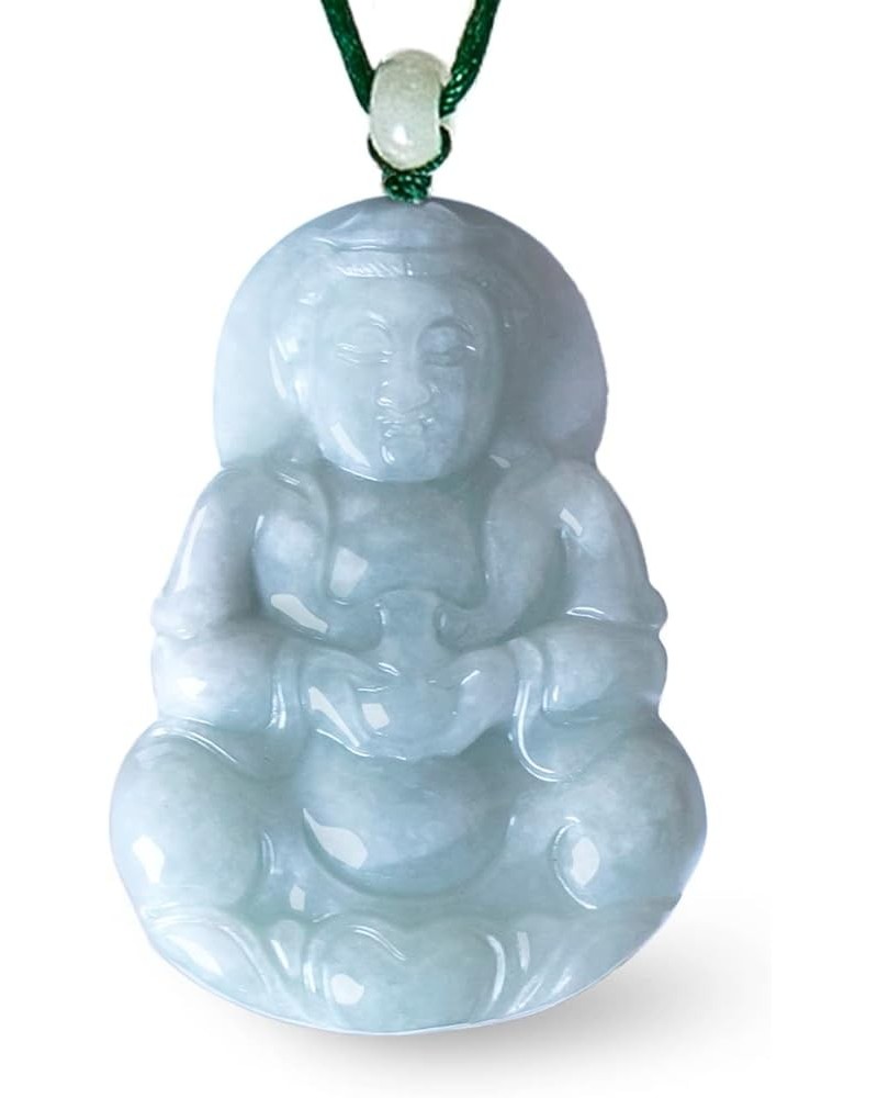 Mercy Goddess Jade Necklace, Real Grade A Certified Burma Jadeite, Guanyin Q100 $33.15 Necklaces