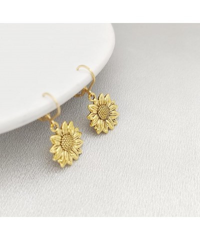 Boho Earrings Vintage Sunflower Dangle Earrings for Women Girls Ethnic Sunflower Drop Earrings Antique gold $9.23 Earrings