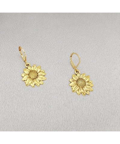 Boho Earrings Vintage Sunflower Dangle Earrings for Women Girls Ethnic Sunflower Drop Earrings Antique gold $9.23 Earrings