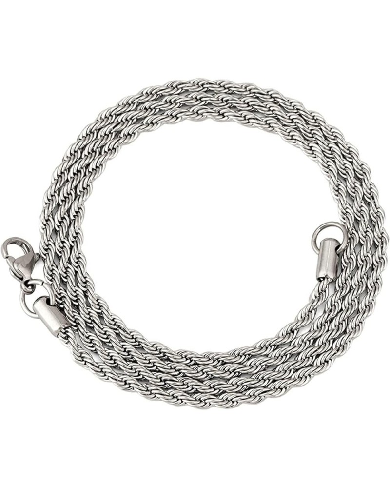 Mens Chain Stainless Steel Rope, Hip Hop Jewelry for Women 16-30 Inch Rope Chain Necklace and Polished 30.0 Inches 5mm $8.39 ...