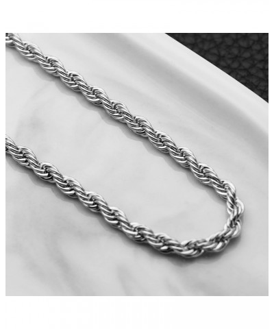 Mens Chain Stainless Steel Rope, Hip Hop Jewelry for Women 16-30 Inch Rope Chain Necklace and Polished 30.0 Inches 5mm $8.39 ...