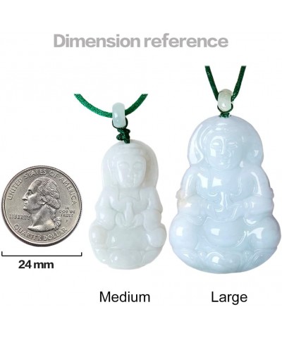 Mercy Goddess Jade Necklace, Real Grade A Certified Burma Jadeite, Guanyin Q100 $33.15 Necklaces