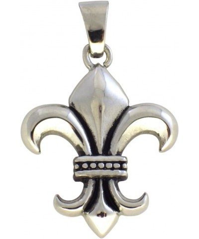 Fleur de Lis Necklace Mens Womens Stainless Steel French Saints Pendant $14.74 Pendants