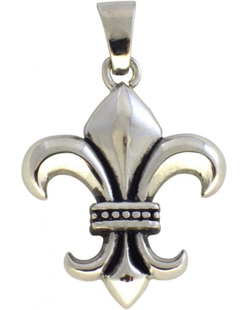 Fleur de Lis Necklace Mens Womens Stainless Steel French Saints Pendant $14.74 Pendants