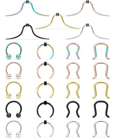 25pcs 14G 16G Septum Jewelry Surgical Steel Nose Septum Ring Hoop Retainer Piercing Jewelry for Women Men 14g-25pcs $11.39 Bo...