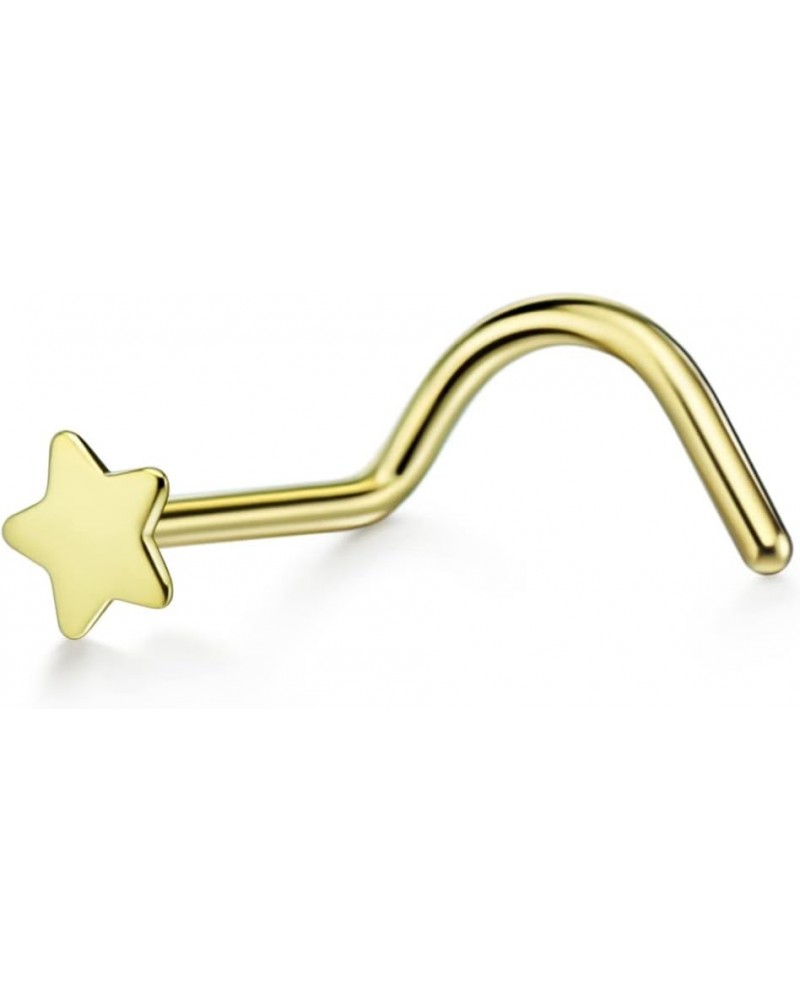 20g Gold Plated 316L Surgical Steel Nose Screws for Women Men Star $8.47 Body Jewelry