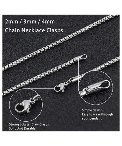 Square Rolo Chain Necklace Stainless Steel Round Box Necklace for Men & Women 3mm Wide 36 Inches $11.81 Necklaces