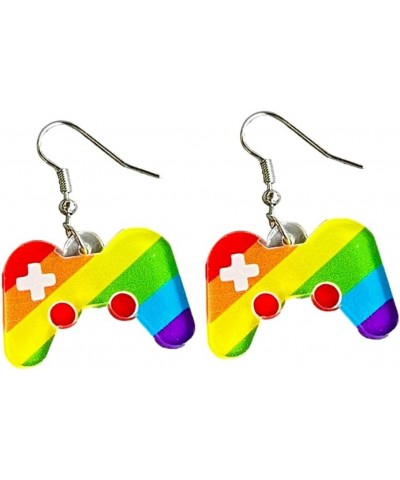 Cute Rainbow Gnome Acrylic Earrings Pride Day Earrings Rainbow Mesh Dangle Drop Earrings Lightweight Mushroom Fog Ice Cream P...