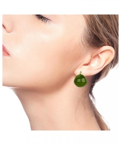 Bottega Earring Dupes for Women - 3 Pairs Chunky Hoop Waterdrop Stud Earrings Set Colorful $9.59 Earrings