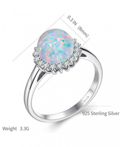 Opal Ring 925 Sterling Silver Gold Plated promise rings for her Rings Christmas Birthday Party Jewelry For Women Gifts Size 6...