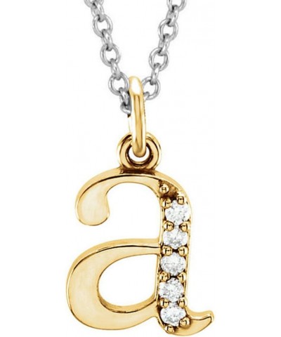 0.05 Carat (ctw) 14K Diamond Lowercase Letter 'a' to 'z' Initial Pendant, Yellow Gold Modern $62.12 Pendants