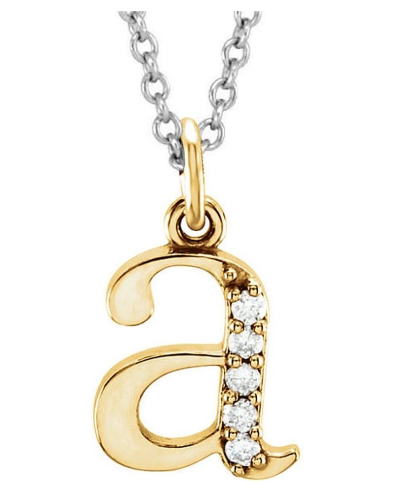 0.05 Carat (ctw) 14K Diamond Lowercase Letter 'a' to 'z' Initial Pendant, Yellow Gold Modern $62.12 Pendants