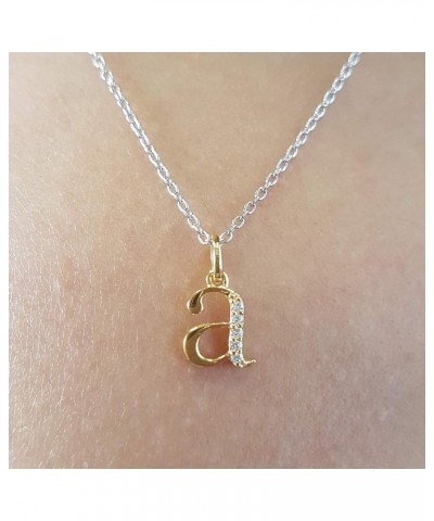 0.05 Carat (ctw) 14K Diamond Lowercase Letter 'a' to 'z' Initial Pendant, Yellow Gold Modern $62.12 Pendants