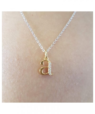 0.05 Carat (ctw) 14K Diamond Lowercase Letter 'a' to 'z' Initial Pendant, Yellow Gold Modern $62.12 Pendants