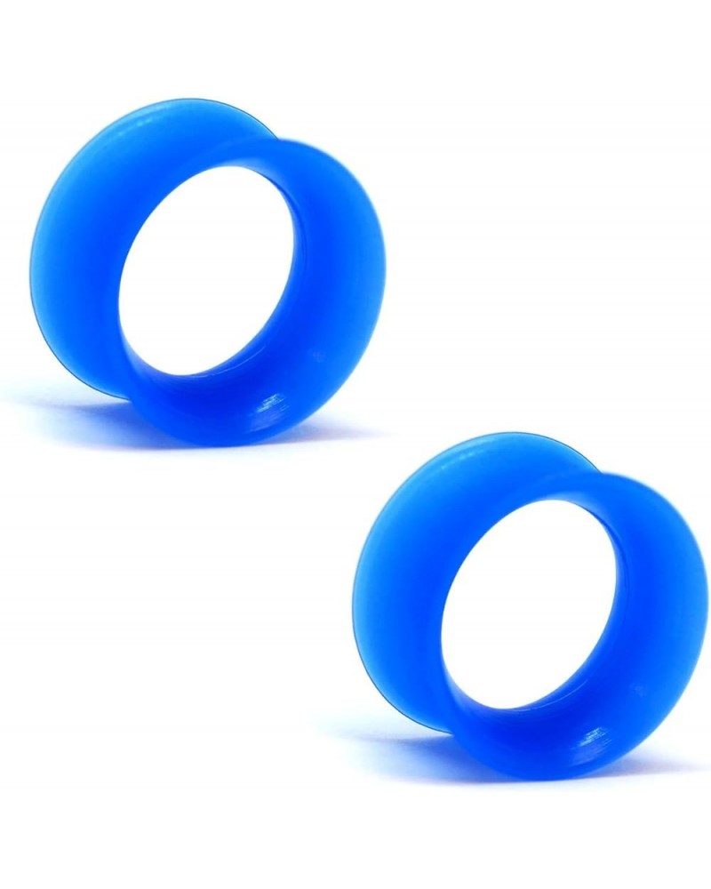 KAOS BRAND: Pair of True Blue Silicone Double Flared Skin Eyelets 2g $12.15 Body Jewelry