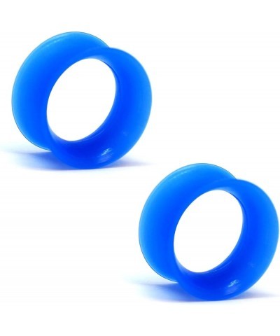 KAOS BRAND: Pair of True Blue Silicone Double Flared Skin Eyelets 2g $12.15 Body Jewelry