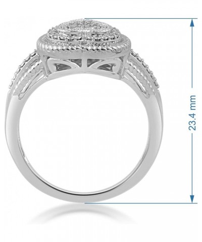 Sterling Silver Natural White Round Diamond Accent Rope Texture Heart Promise Ring, Size 7 $41.24 Rings