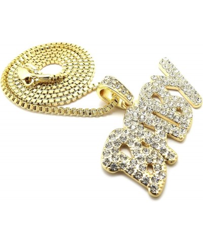 Stone Filled Baby Pendant 24 inches Box,Cuban,Rope Chain Necklace Gold / 2.5mm 24" Box Chain $10.66 Necklaces