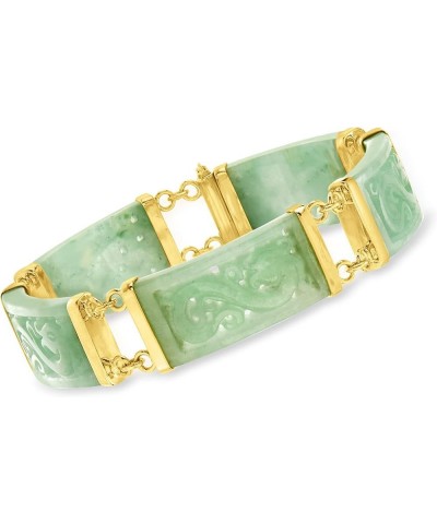 Jade Dragon Bracelet With 18kt Gold Over Sterling 7.0 Inches $117.60 Bracelets