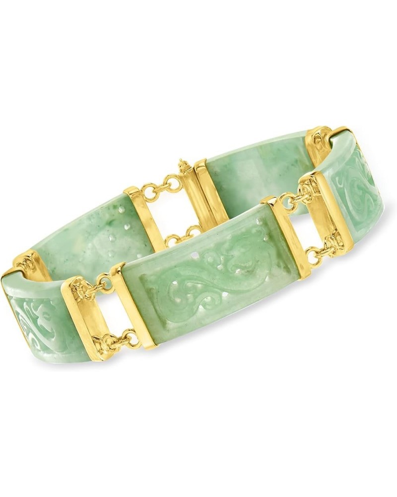 Jade Dragon Bracelet With 18kt Gold Over Sterling 7.0 Inches $117.60 Bracelets