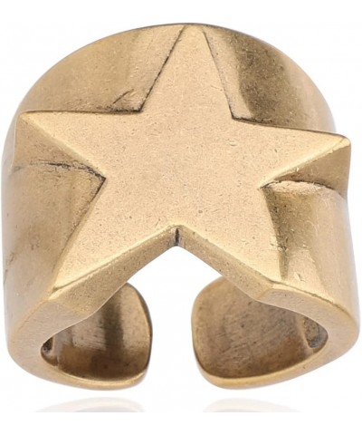 Statement Ring 18K Gold Plated Blackened Gold Star Ring For Women Adjustable Size 5 – 9 $13.10 Rings