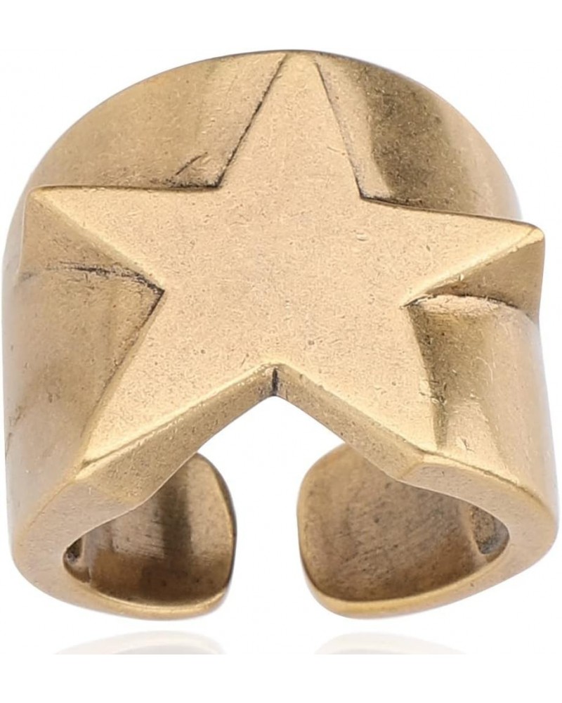 Statement Ring 18K Gold Plated Blackened Gold Star Ring For Women Adjustable Size 5 – 9 $13.10 Rings