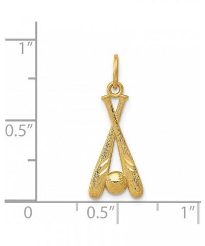 Solid 14K Yellow Gold Baseball Bats and Ball Pendant - 22mm $41.57 Pendants