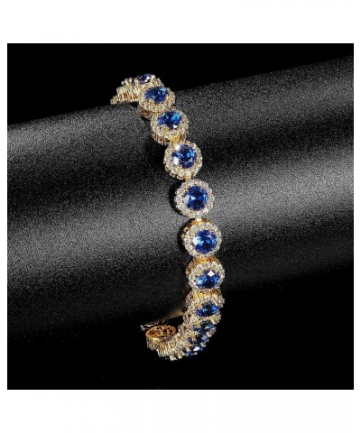 18K White Gold/Yellow Gold Plated Colorful Tennis Bracelet Oval/Round 3-6mm Cubic Zirconia Hypoallergenic Jewelry for Women M...