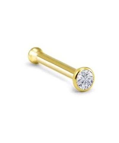 18k Yellow Gold 1.5mm, 2mm, 2.5mm, or 3mm Bezel CZ 22G 20G 18G Bone-2.5mm CZ-18G $18.49 Body Jewelry