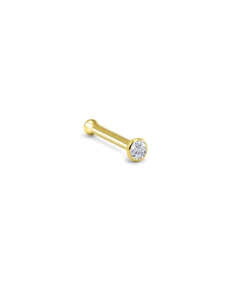 18k Yellow Gold 1.5mm, 2mm, 2.5mm, or 3mm Bezel CZ 22G 20G 18G Bone-2.5mm CZ-18G $18.49 Body Jewelry