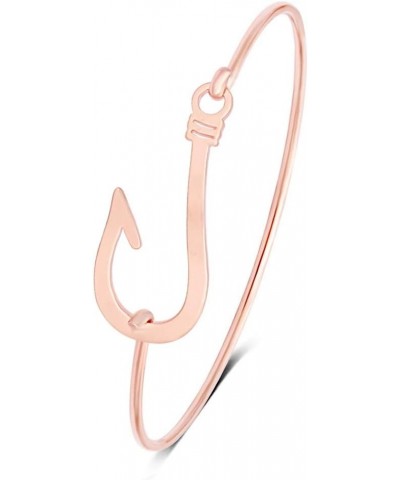 Fashion Simple Fish Hook Open Bracelet & Bangle Fish Hook 1 rose-gold-plated-brass $11.64 Bracelets