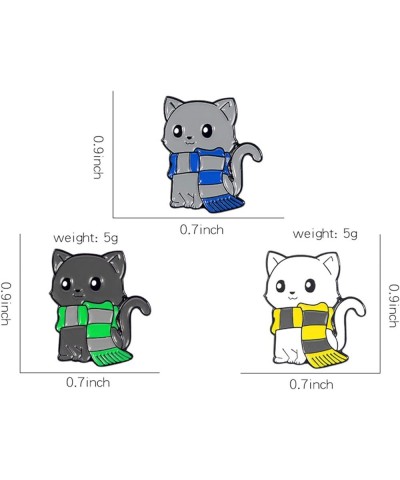 Unisex Cartoon Cat Scarf Shape Alloy Brooch Pin Lapel Denim Jacket Badge Decor,Vintage Fashion Brooch Pins for Women Teen Gir...