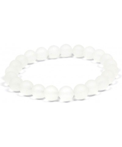 Featured Men Women 8mm Beads Bracelet Elastic Natural Stone Yoga Bracelet Bangle 6.7 Matte Clear Quartz $6.00 Bracelets