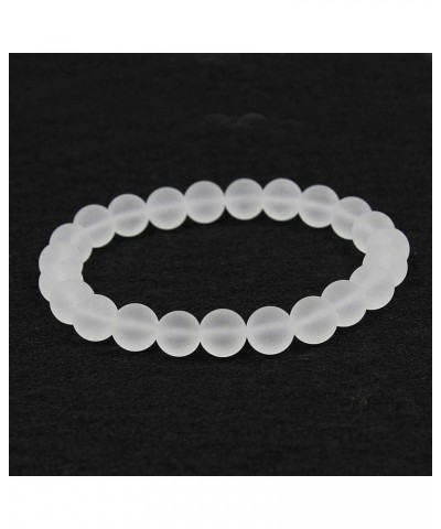 Featured Men Women 8mm Beads Bracelet Elastic Natural Stone Yoga Bracelet Bangle 6.7 Matte Clear Quartz $6.00 Bracelets