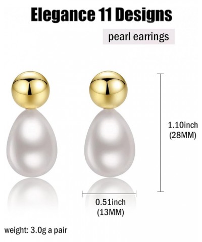 Pearl Earrings For Women Statement Simple Drop Dangle Mothers Freshwater Stud Bridal Small Shell Beads Jewelry For Women Gold...