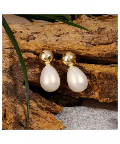 Pearl Earrings For Women Statement Simple Drop Dangle Mothers Freshwater Stud Bridal Small Shell Beads Jewelry For Women Gold...