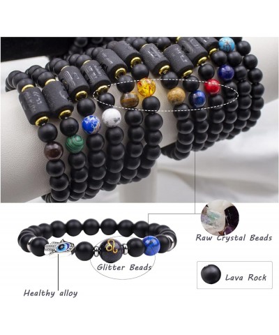 2Pcs Zodiac Bracelet 8MM Beaded Evil Eye Bracelet Spiritual Healing Crystal Bracelet for Women Men 12 Constellation Bracelet ...