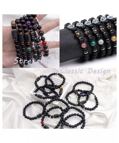 2Pcs Zodiac Bracelet 8MM Beaded Evil Eye Bracelet Spiritual Healing Crystal Bracelet for Women Men 12 Constellation Bracelet ...