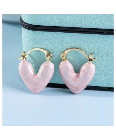 Heart Earrings for Women Gold Heart Hoop Earrings Pink Heart Earrings Heart Dangle Earrings Rhinestone Heart Earrings Valenti...