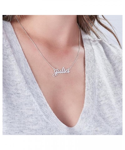 MYKA - Personalized Engraved Name Pendant Necklace - Precious Metals: Sterling Silver 925, Rose Gold & Gold Plating - Namepla...