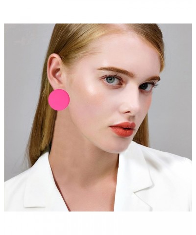 Big Round Circle Acrylic Resin Stud Earrings for Women Girls Cute Candy Color Earrings Statement Neon Earrings Geometric Colo...