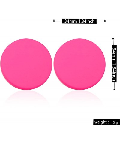 Big Round Circle Acrylic Resin Stud Earrings for Women Girls Cute Candy Color Earrings Statement Neon Earrings Geometric Colo...