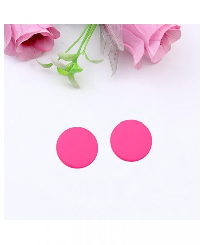 Big Round Circle Acrylic Resin Stud Earrings for Women Girls Cute Candy Color Earrings Statement Neon Earrings Geometric Colo...