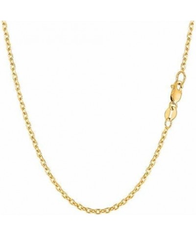 14k SOLID Yellow Gold 0.8MM-4.00MM Thick Shiny Diamond Cut Cable Link Chain Necklace for Pendants Charms with Lobster-Claw Cl...