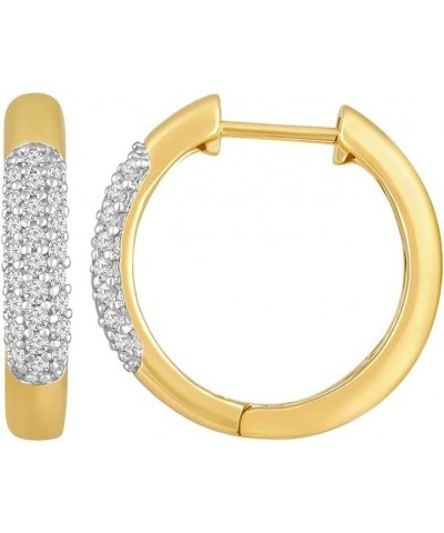 10K Gold or Sterling Silver Round Diamond Hoop Earrings (1/3-3/4 cttw, I-J Color, I2-I3 Clarity) Yellow Gold $186.85 Earrings