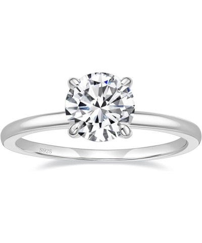 1.5CT 925 Sterling Silver Engagement Rings Round Cut Solitaire Cubic Zirconia CZ Wedding Promise Rings for Her Wedding Bands ...